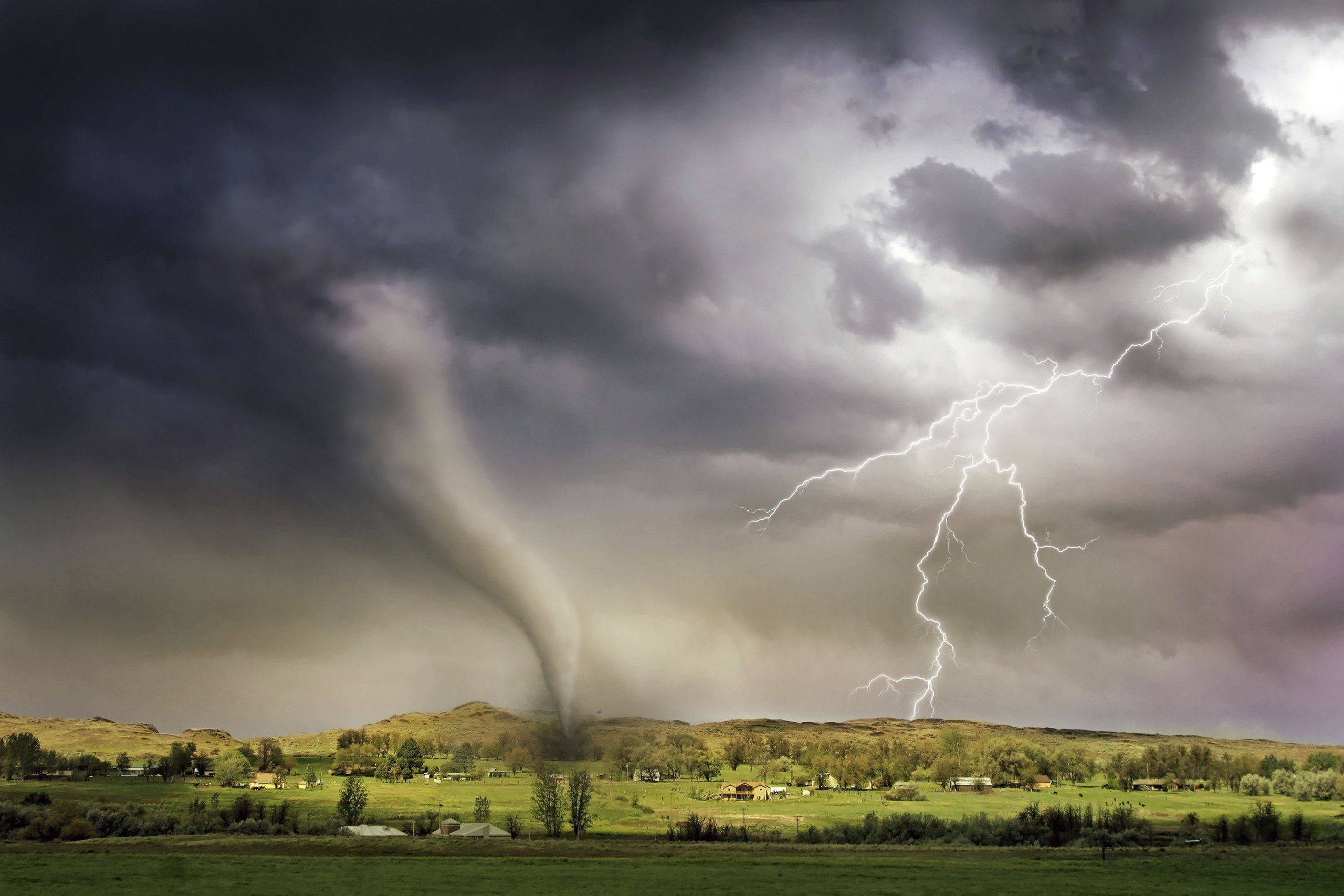 Canva Lightning And Tornado Hitting Village (1)
